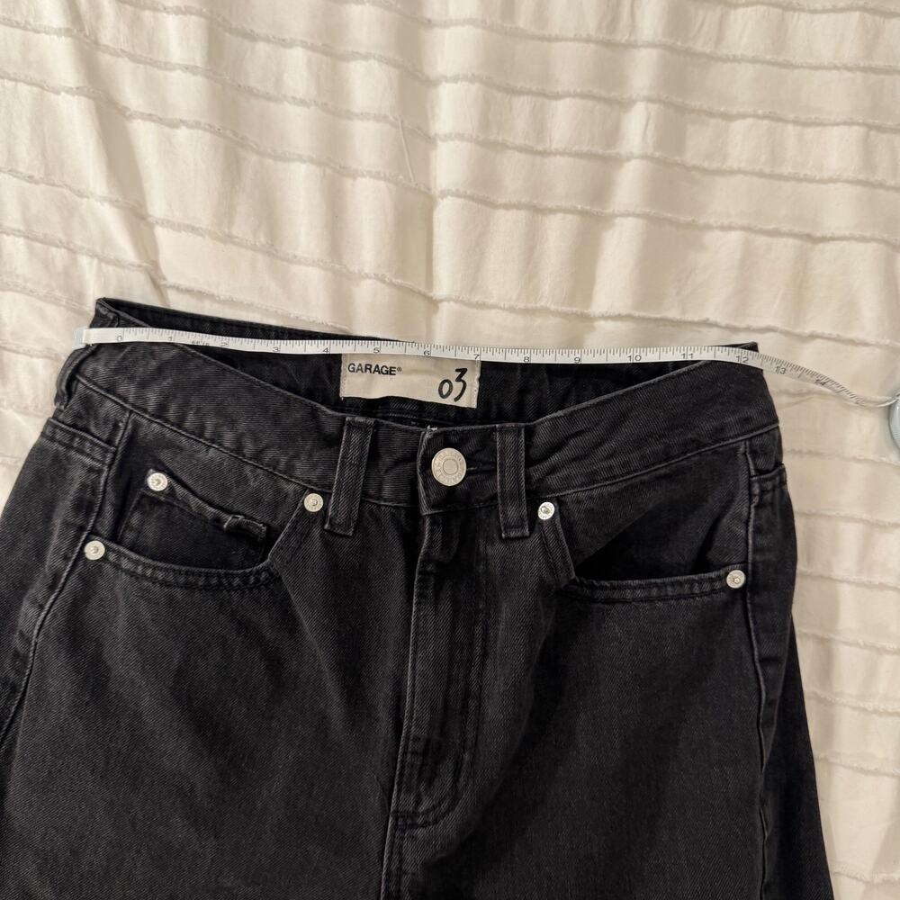 Garage Black High Rise Straight Leg Jeans Women's 03 Grunge Y2K Cropped Indie - Picture 6 of 16